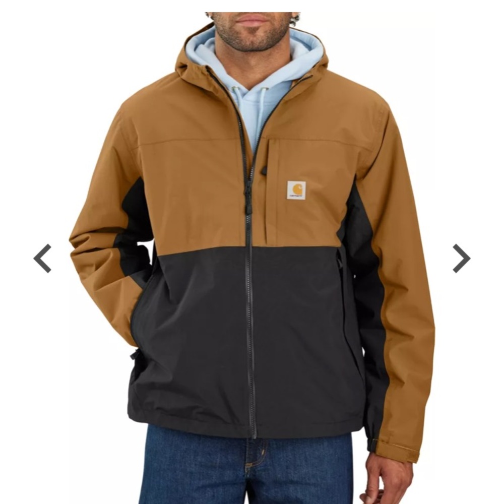 Carhartt Men's Packable Lightweight Storm Defender Jacket Tan Black